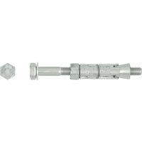 Silver Rawlplug M8/10L Rawlbolt with hex nut, threaded body, and expanding sleeve, quantity of 5.