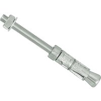 Rawlplug R-S1-RBP-M8/25/5 Rawlbolt, silver metal projecting bolt with threaded shaft and hex nut.