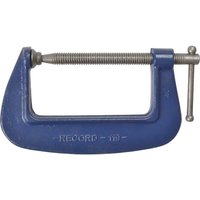 Blue Record 119 G Clamp with silver screw and handle, featuring "RECORD 119" embossed on the frame.