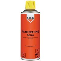 Red and silver Rocol 14021 Penetrating Spray can, 300ml, with yellow cap and bold black text.