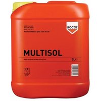 Red Rocol Multisol 5L container with yellow cap, black text, and ROCOL logo.