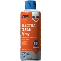 Orange and silver Rocol Electra Clean Spray can with blue cap and NSF logo.