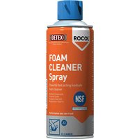 Orange Rocol Foam Cleaner Spray can with blue cap, NSF logo, and white text detailing fast-acting formula.