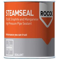 Rocol Foliac Manganese Steamseal, orange and silver can, labeled high pressure pipe sealant with Rocol logo.