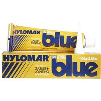 Yellow and blue Rocol Hylomar jointing compound tube with nozzle, labeled "Universal Blue" and "Gasket Jointing Compound."
