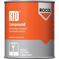 Rocol RTD Cutting Compound Paste in a silver and orange tin with bold white text and a metal cutting lubricant label.