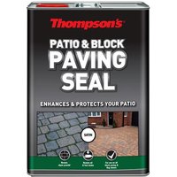 Ronseal Thompson's Patio & Block Paving Seal, satin finish, 5-litre metal can with images of sealed paving.