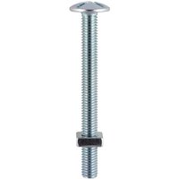 Timco roofing bolt with hexagonal nut, silver metallic finish, threaded shaft, and domed head.