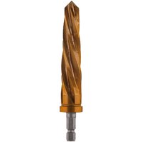 Gold Rotabroach Site H3RO Bridge Tapered Reamer with spiral flutes and hex shank.