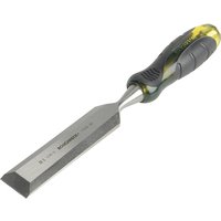 Roughneck bevel edge chisel 32mm with a black and yellow ergonomic handle and polished steel blade.