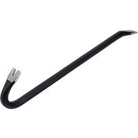 Black Roughneck 64-418 wrecking bar, 450mm, with curved claw and chisel end, durable steel construction.