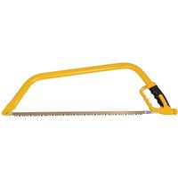 Yellow Roughneck bowsaw with a 600mm blade, ergonomic black grip, and tension adjustment knob.