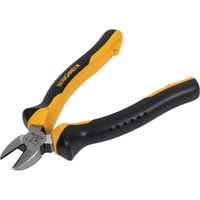 Yellow and black Roughneck diagonal cutting pliers with ergonomic grips and sharp steel jaws.