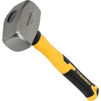 Roughneck club hammer with yellow fibreglass shaft, black grip, and steel head.