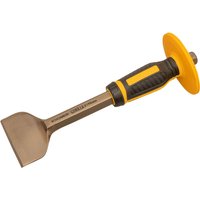 Roughneck Gorilla brick bolster with yellow non-slip hand guard and black grip handle.