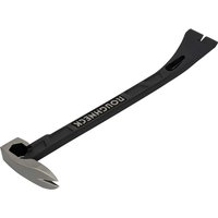 Black Roughneck Gorilla Moulding Bar with a curved claw and flat chisel end, featuring a textured grip handle.