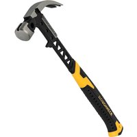 Black and yellow Roughneck Gorilla V Series framing claw hammer with ergonomic grip and metal head.