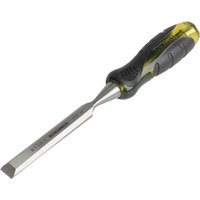 Roughneck Professional Bevel Edge Wood Chisel with black and yellow ergonomic handle and polished steel blade