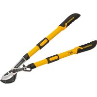 Yellow Roughneck XT Pro Telescopic Anvil Loppers with black grips and extendable handles.