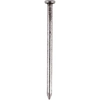 Timco Round Wire Bright Nail, metallic silver finish, smooth shank, flat head, pointed tip.