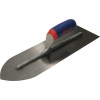 RST Flooring Trowel with a flat steel blade, pointed tip, and blue-red ergonomic handle.