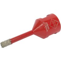 Red RUBI 6mm dry cut diamond drill bit with textured tip and cylindrical body.