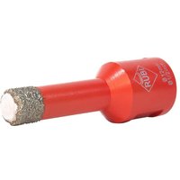 Red RUBI 12mm dry cut diamond drill bit with textured cutting tip and cylindrical body.