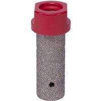 Cylindrical diamond grinding bit with textured silver surface and red hexagonal top, 20mm by RUBI TILING TOOLS.