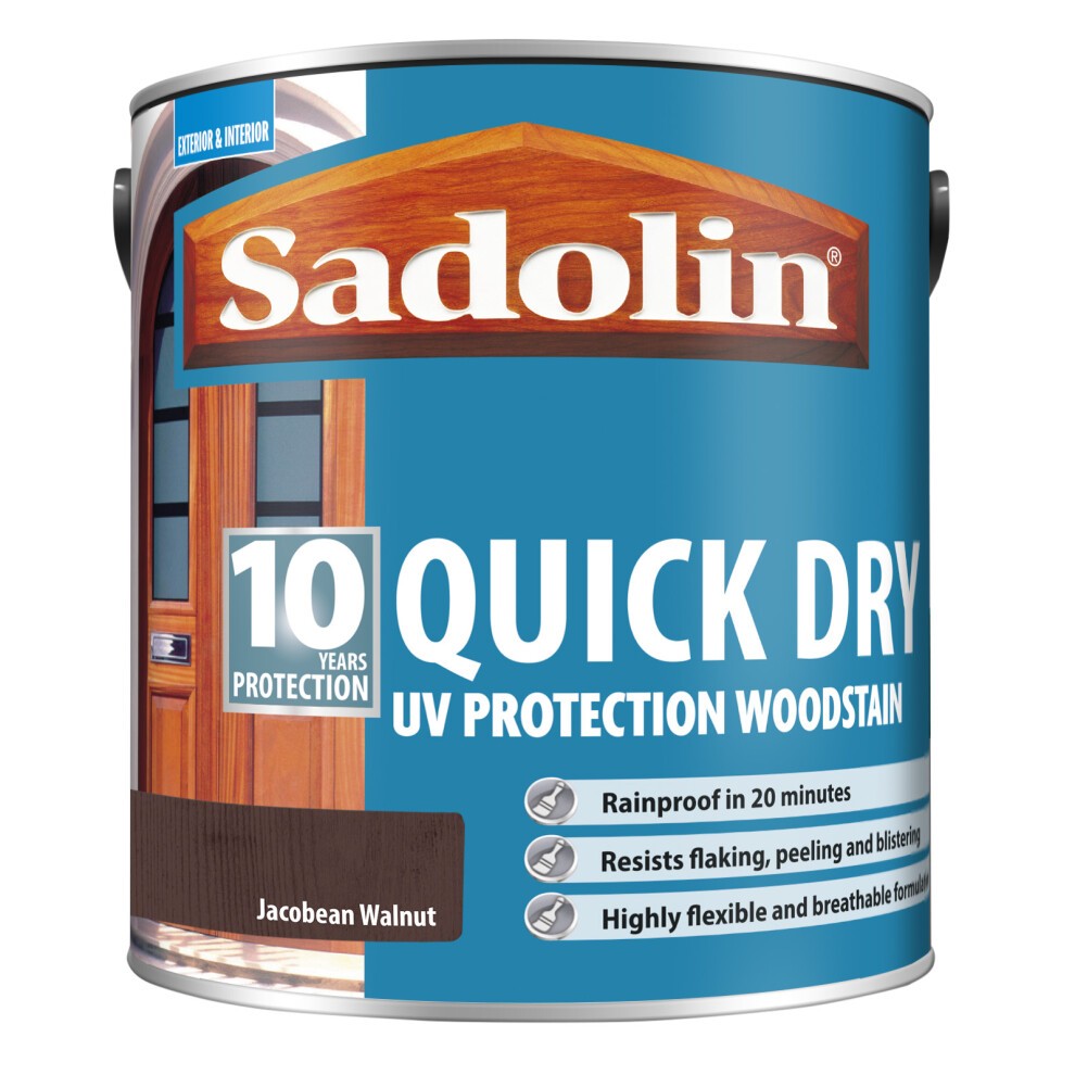 Sadolin Quick Dry 10 Year Jacobean Walnut Woodstain 2.5L - image 2