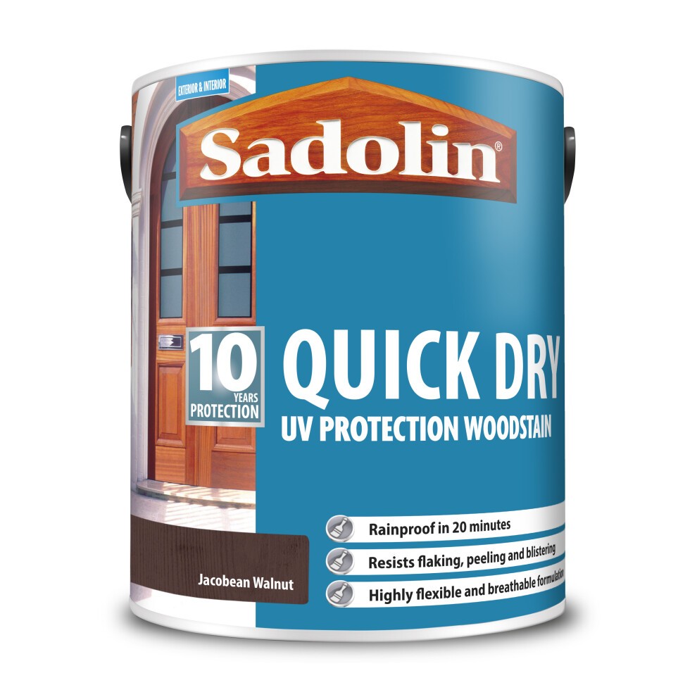 Sadolin Quick Dry 10 Year Jacobean Walnut Woodstain 5L - image 2