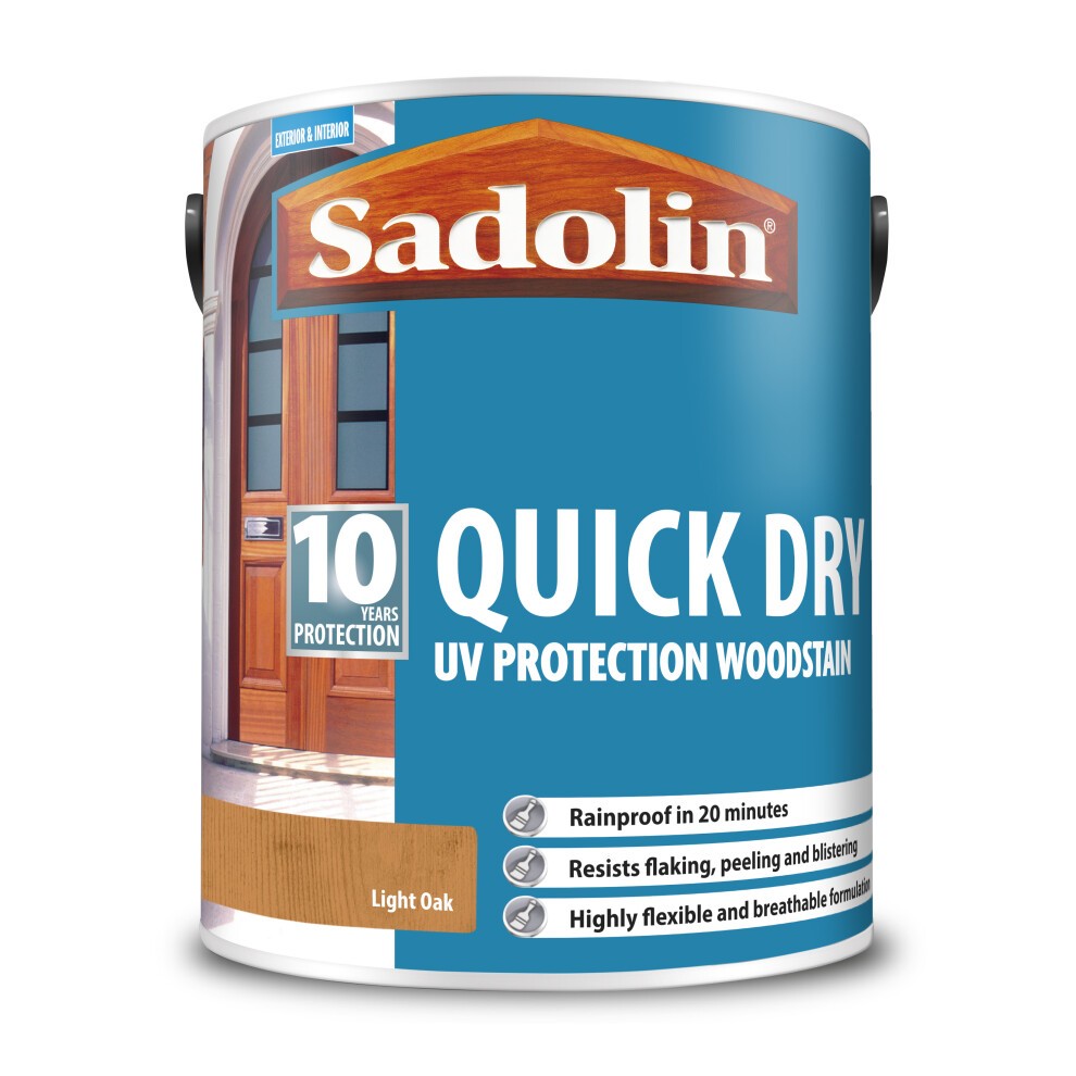 Sadolin Quick Dry 10 Year Light Oak Woodstain 5L - image 2