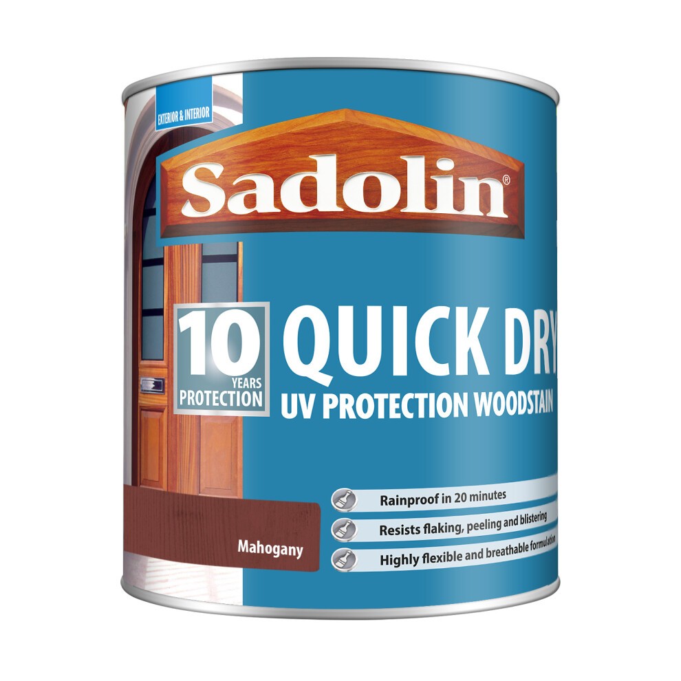 Sadolin Quick Dry 10 Year Mahogany Woodstain 1L - image 2