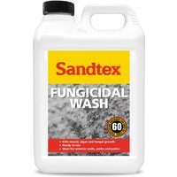 White Sandtex Fungicidal Wash 5L container with red and yellow label, black text, and handle.
