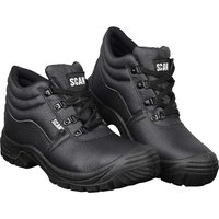 Black Scan Mens Dual Density Chukka Safety Boots with padded collar, lace-up front, and rugged slip-resistant sole.