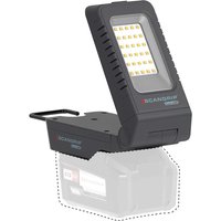 Black Scangrip CONNECT BASIC 18v cordless LED floodlight with rectangular light panel and adjustable stand.