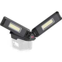Scangrip CONNECT DUO 18v cordless LED floodlight with dual adjustable panels and compact black design.