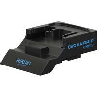Black Scangrip CONNECT Hikoki battery connector with blue branding and angular design.
