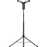 Black Scangrip CONNECT TOWER LED tripod work light with dual adjustable light panels on a telescopic stand.