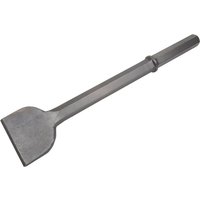 Sealey 1 1/4" hex shank asphalt cutter chisel, steel body, flat wide blade, long hexagonal handle.