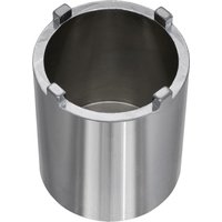 Silver Sealey 1/2" drive socket with four protruding pins for motorcycle swingarm lock nut.