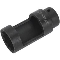 Black Sealey 1/2" drive diesel injector socket with 22mm opening and durable steel construction.