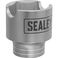 Silver Sealey 1/2" drive fuel filter socket with engraved logo, designed for Ford 2.0TDCi engines.