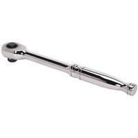 Silver Sealey 1/2" drive gearless ratchet with a sleek, polished finish and ergonomic handle design.