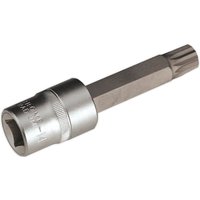 Sealey 1/2" Drive Long XZN Spline Bit Socket, silver with a textured grip and elongated spline bit.