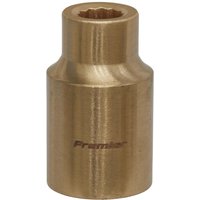 Bronze-colored Sealey 1/2" drive non-sparking bi-hexagon socket with a smooth cylindrical body and engraved logo.