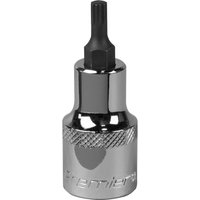 Sealey 1/2" Drive Spline Bit Socket, chrome finish with knurled grip and black spline bit.