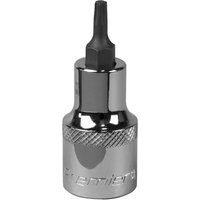 Chrome Sealey 1/2" drive Torx socket bit with knurled grip and engraved logo on the side.
