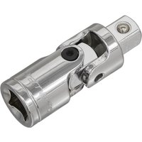 "Chrome Sealey 1/2 inch drive universal joint with swivel mechanism and polished finish"