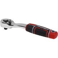 Sealey 1/4" drive offset flip reverse ratchet with a chrome finish and red-black ergonomic handle.
