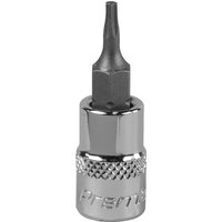 Sealey 1/4" Drive Torx Socket Bit, chrome finish with knurled grip and hexagonal Torx tip.
